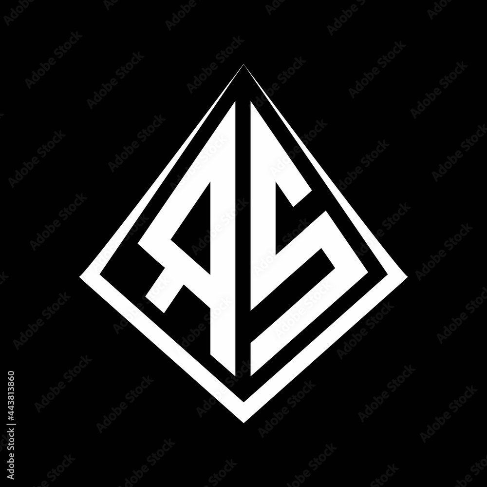 RS logo letters monogram with prisma shape design template RS logo letters monogram with prisma shape design template