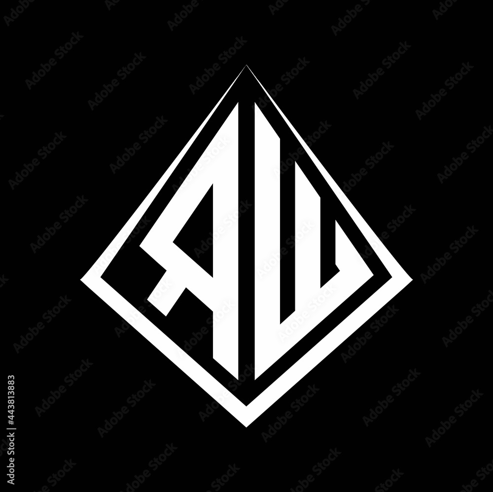 RW logo letters monogram with prisma shape design template RW logo letters monogram with prisma shape design template