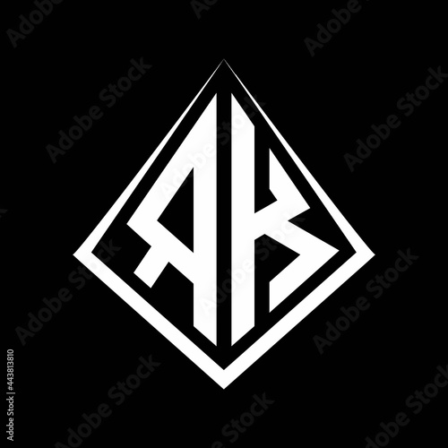 Free Download RK logo letters monogram with prisma shape design template - GFXLoad