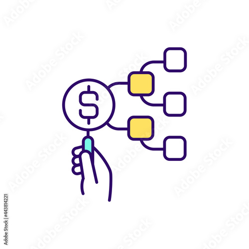 Crowdfunding RGB color icon. Donation platform. Isolated vector illustration. Investment-based crowdsourcing projects. Raising money from people via internet simple filled line drawing