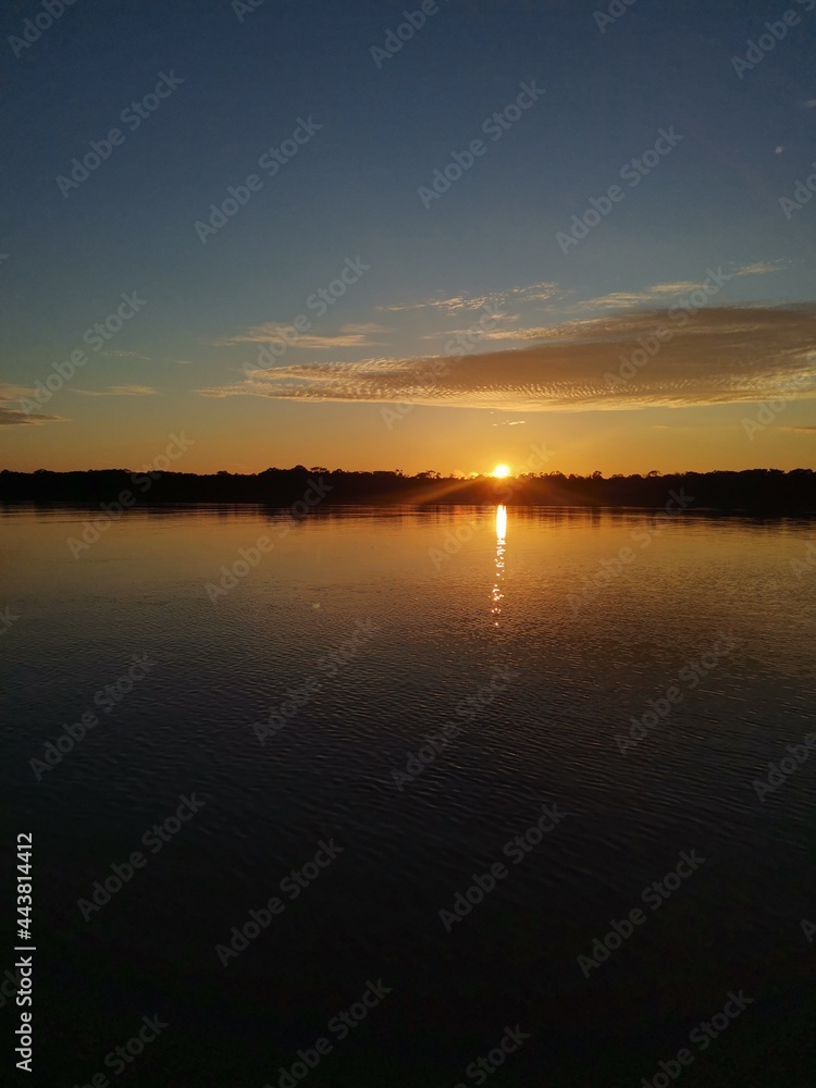 sunset over the lake