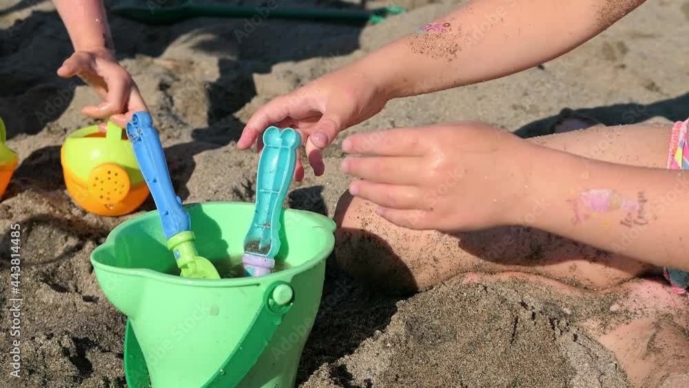 summer Building Tools on beach kids play summer Building Tools on beach kids play