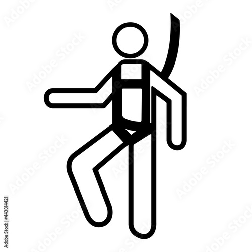 Symbol Wear Safety Harness Sign Isolate On White Background,Vector Illustration EPS.10