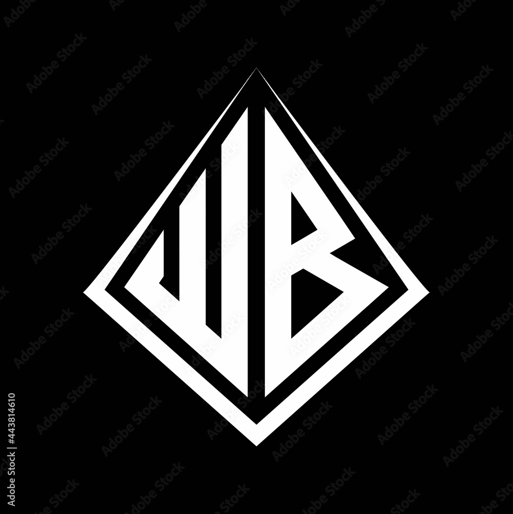WB logo letters monogram with prisma shape design template