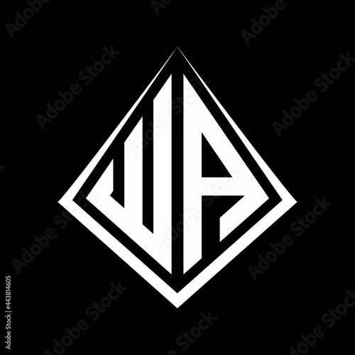 Free Download WA logo letters monogram with prisma shape design template - GFXLoad