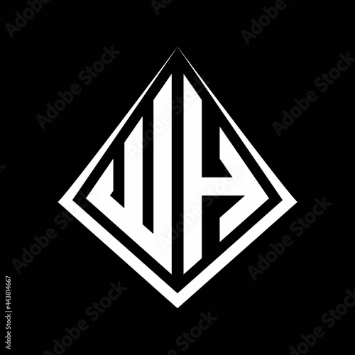 Free Download WH logo letters monogram with prisma shape design template - GFXLoad