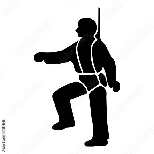 PPE Icon.Safety Harness Must Be Worn Symbols Sign Isolate On White Background,Vector Illustration EPS.10