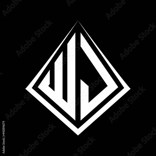 Free Download WJ logo letters monogram with prisma shape design template - GFXLoad