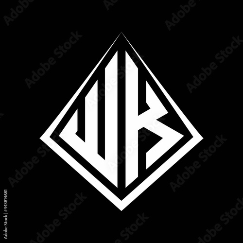 Free Download WK logo letters monogram with prisma shape design template - GFXLoad