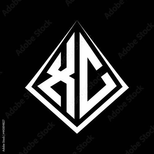 Free Download XC logo letters monogram with prisma shape design template - GFXLoad