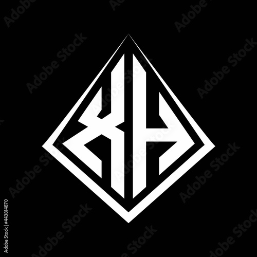 Free Download XH logo letters monogram with prisma shape design template - GFXLoad