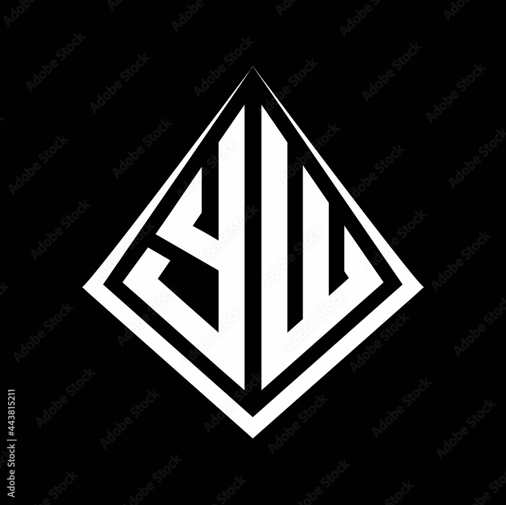 YW logo letters monogram with prisma shape design template YW logo letters monogram with prisma shape design template