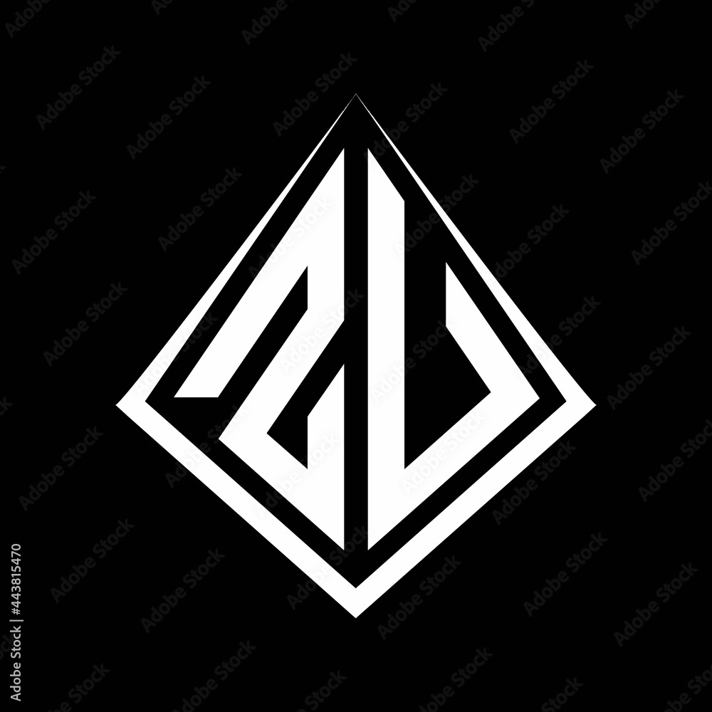 ZU logo letters monogram with prisma shape design template ZU logo letters monogram with prisma shape design template