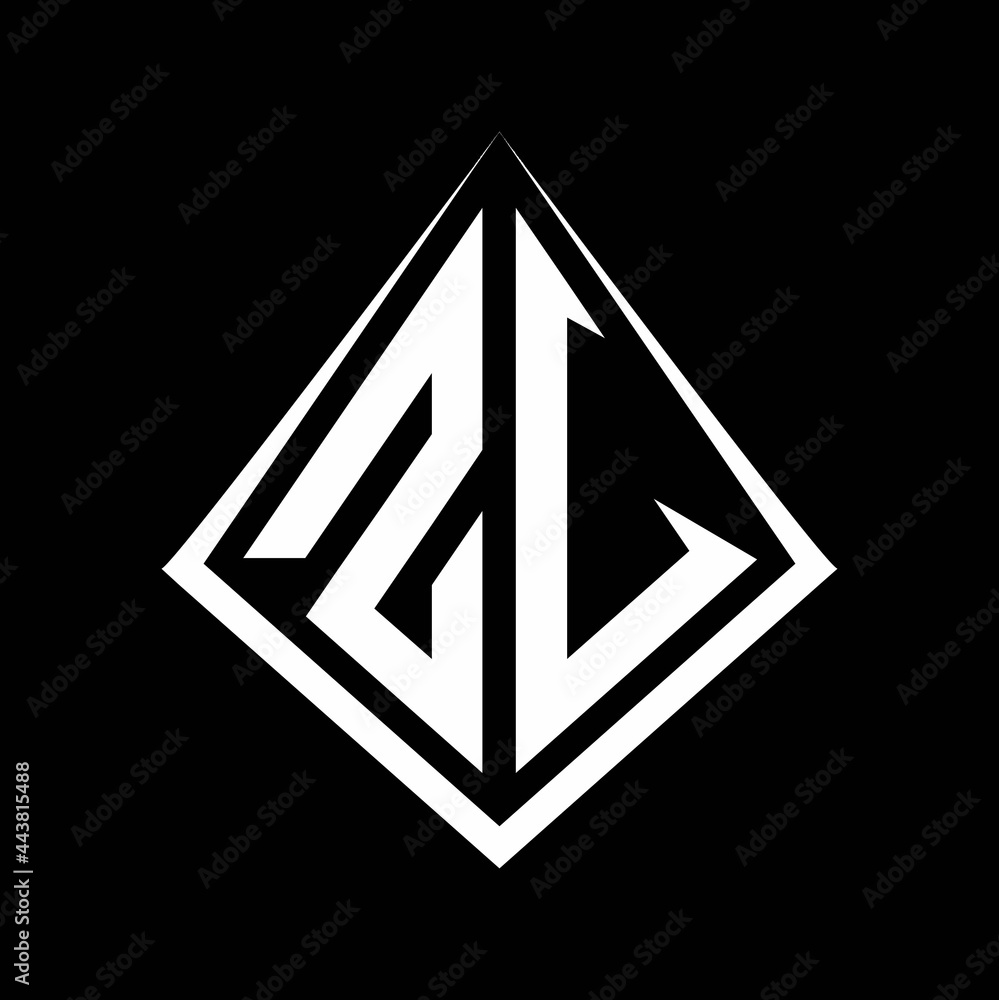 ZV logo letters monogram with prisma shape design template ZV logo letters monogram with prisma shape design template