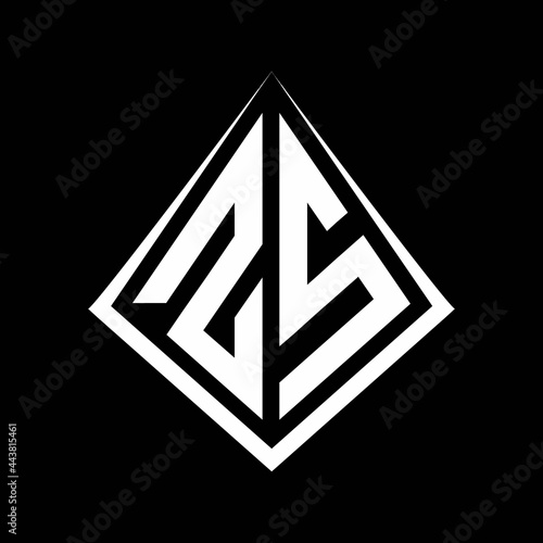 Free Download ZS logo letters monogram with prisma shape design template - GFXLoad