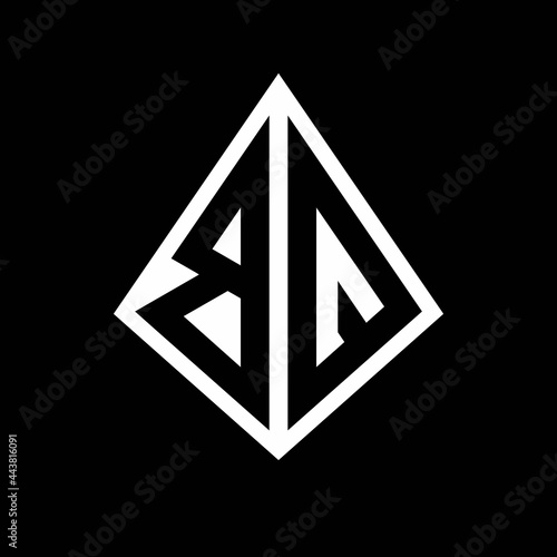 Free Download BQ logo letters monogram with prisma shape design template - GFXLoad