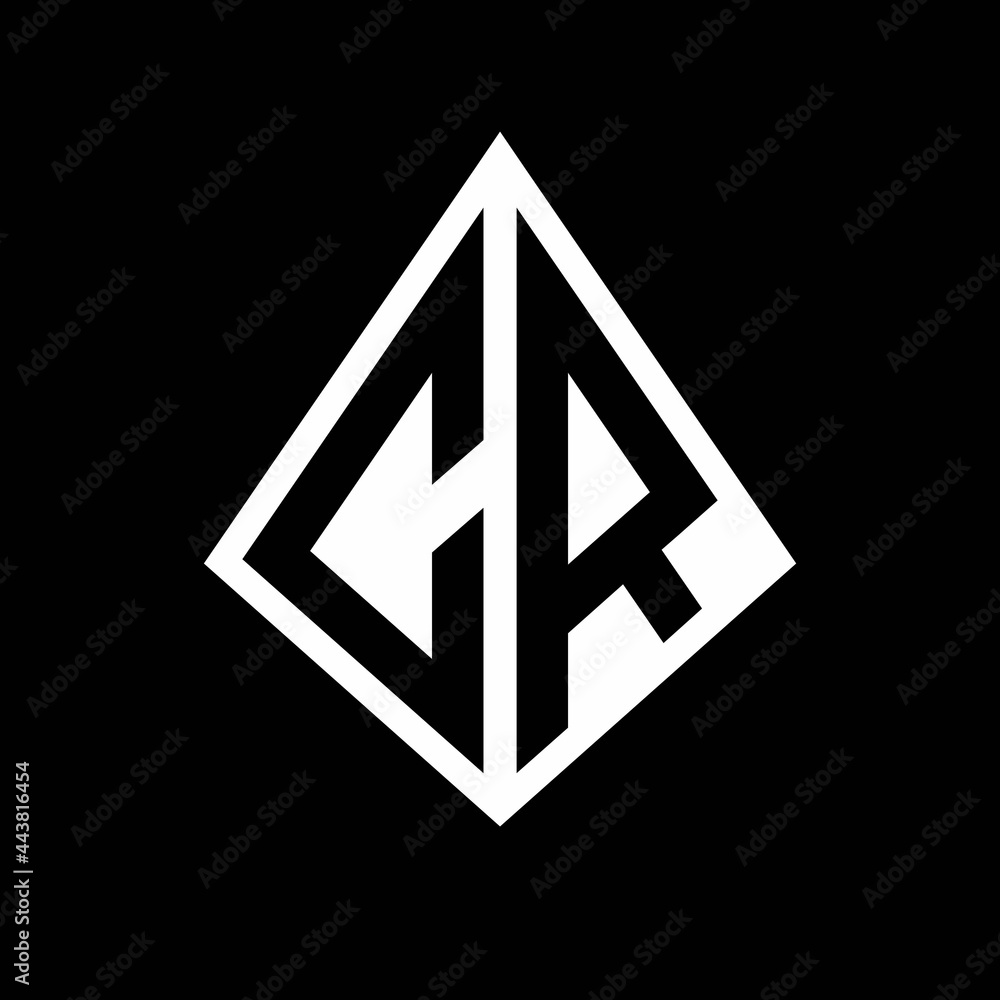 CR logo letters monogram with prisma shape design template CR logo letters monogram with prisma shape design template