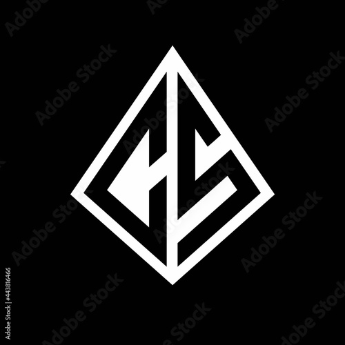 Free Download CS logo letters monogram with prisma shape design template - GFXLoad