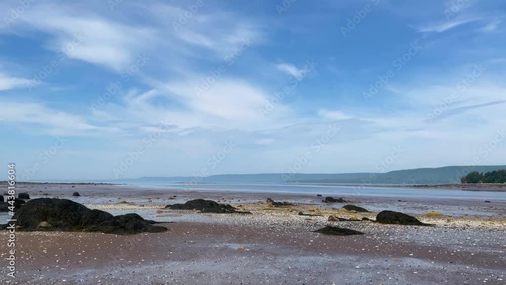 A nature seascape landscape of a rocky beach. A nature seascape landscape of a rocky beach.