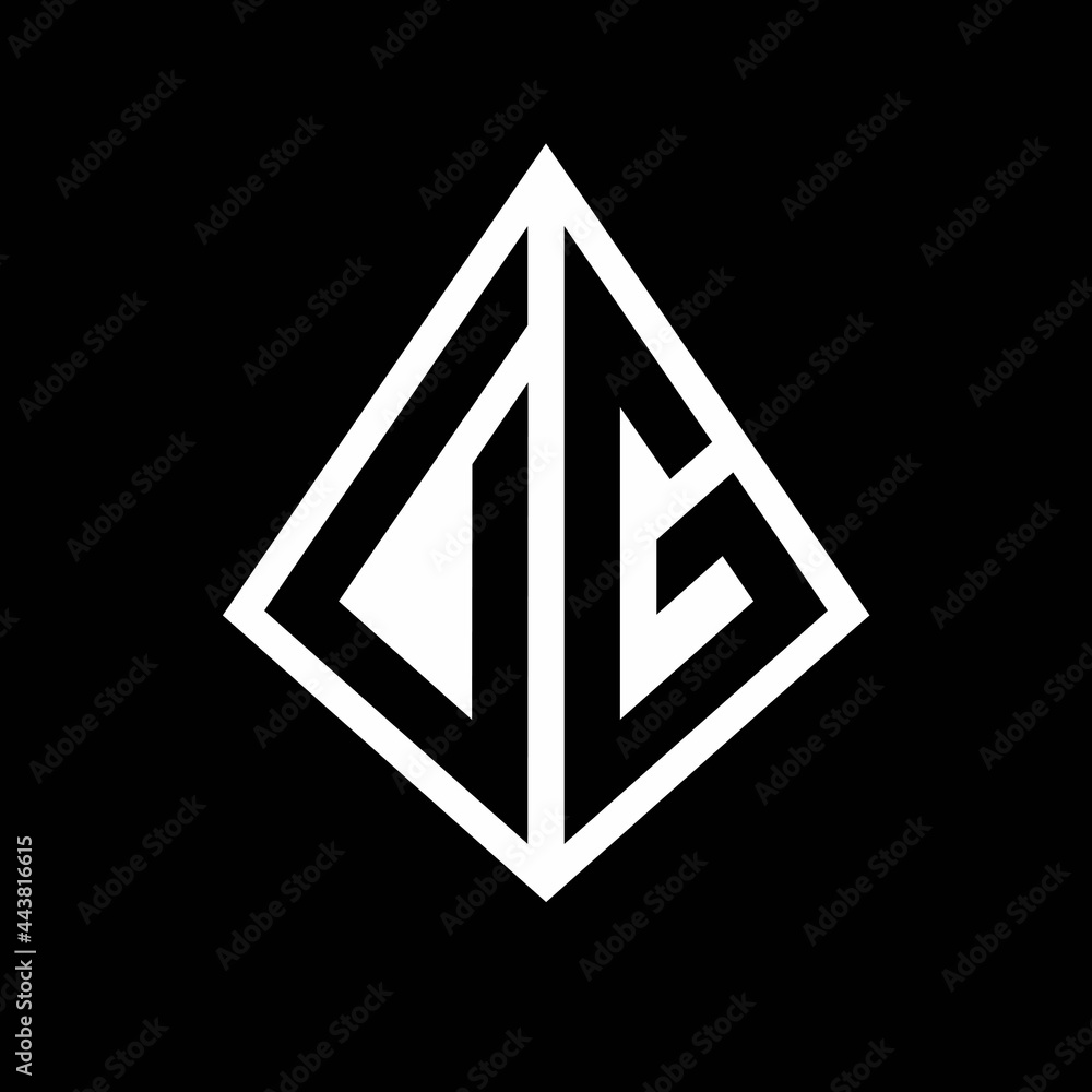 DG logo letters monogram with prisma shape design template DG logo letters monogram with prisma shape design template
