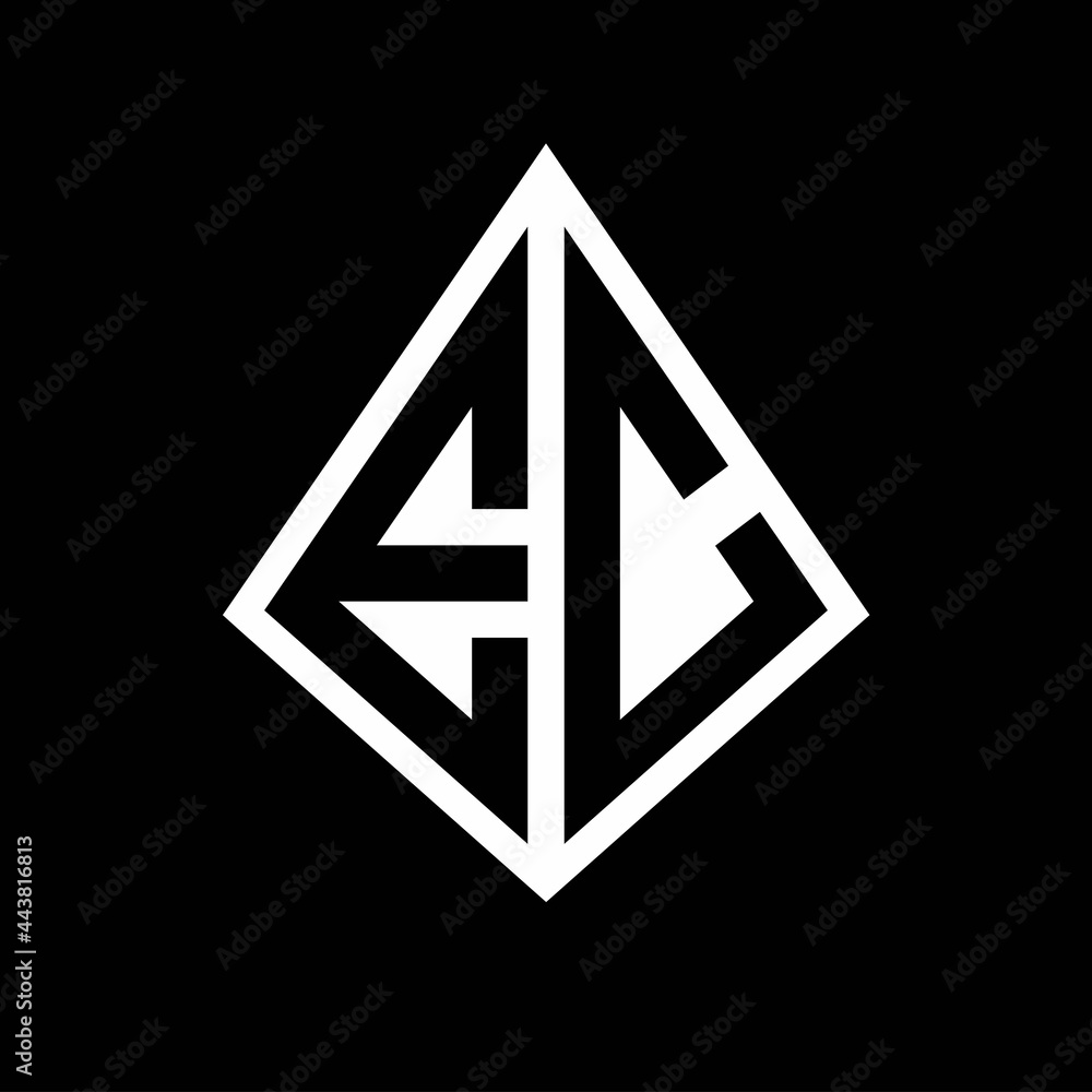 EC logo letters monogram with prisma shape design template EC logo letters monogram with prisma shape design template