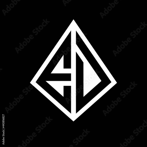Free Download ED logo letters monogram with prisma shape design template - GFXLoad