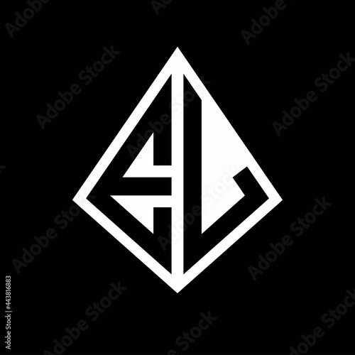 Free Download EL logo letters monogram with prisma shape design template - GFXLoad