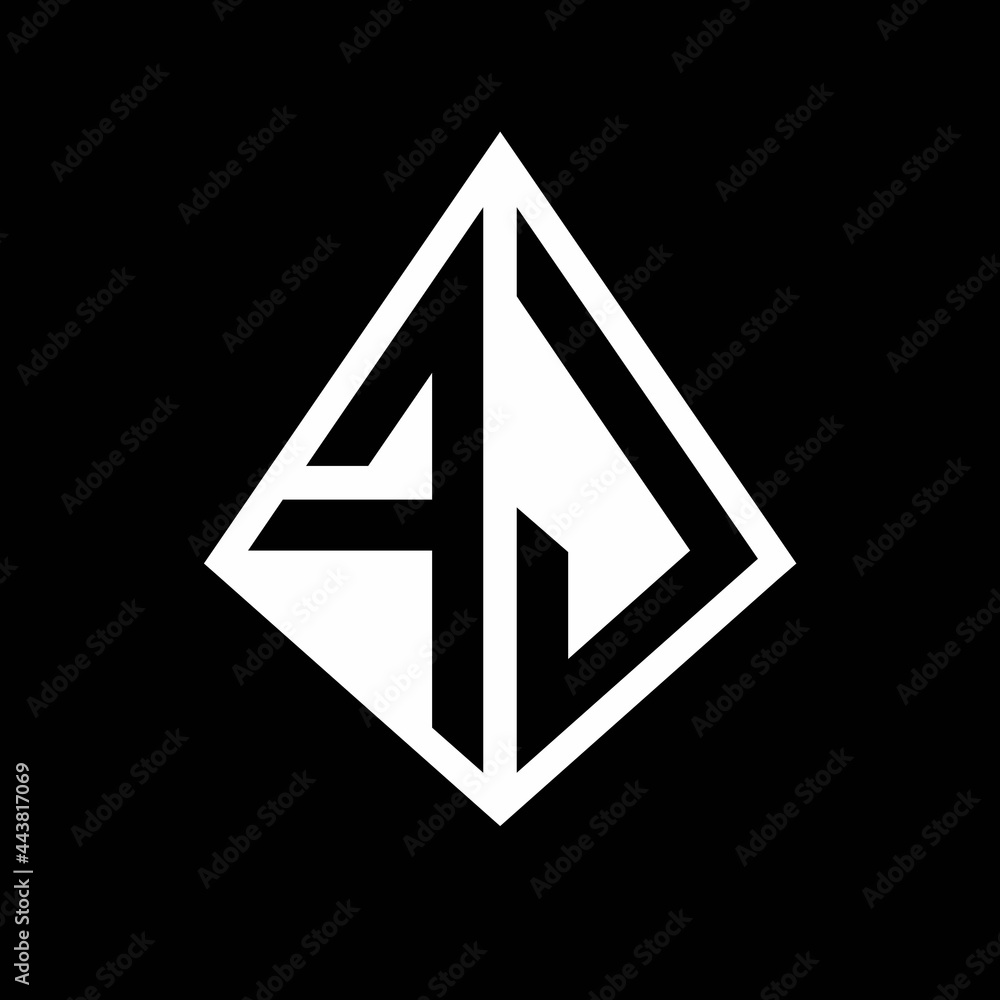 FJ logo letters monogram with prisma shape design template FJ logo letters monogram with prisma shape design template