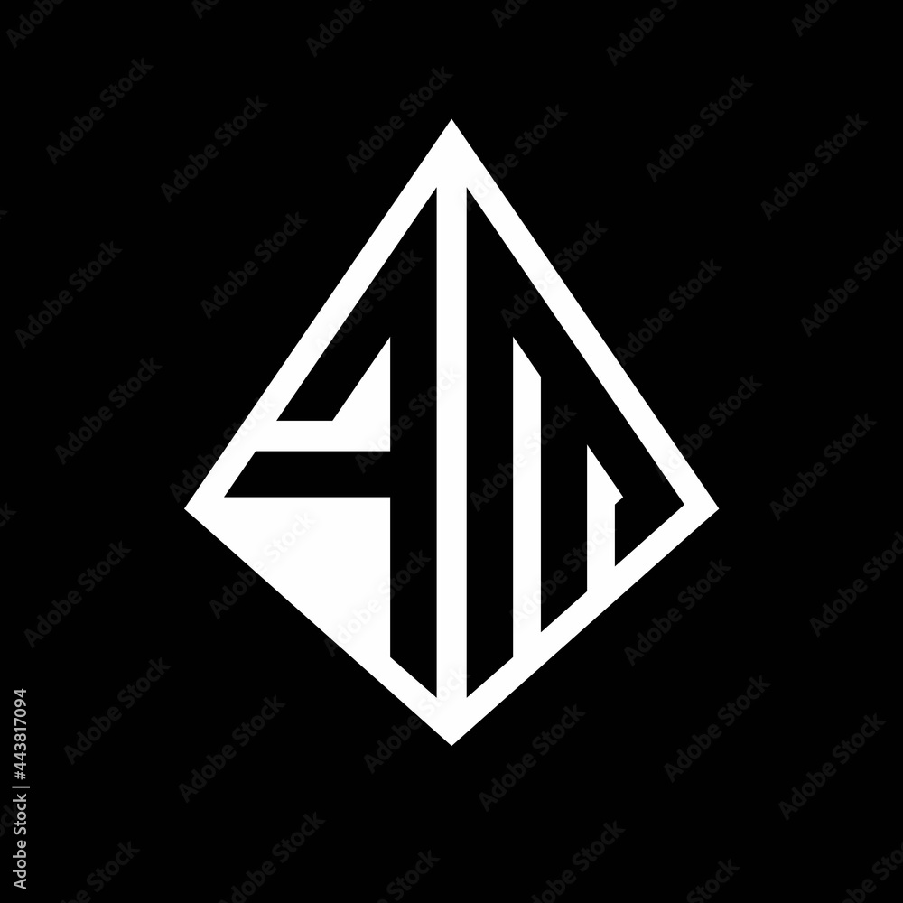 FM logo letters monogram with prisma shape design template FM logo letters monogram with prisma shape design template