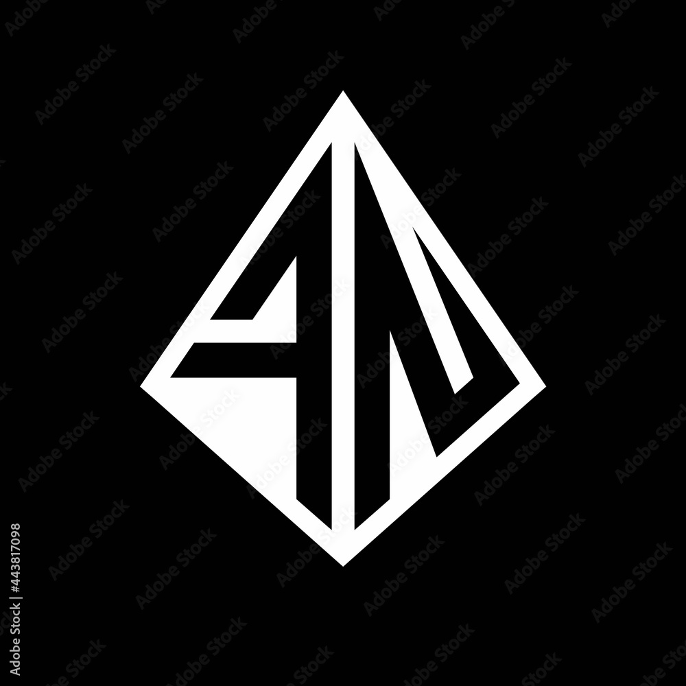 FN logo letters monogram with prisma shape design template FN logo letters monogram with prisma shape design template