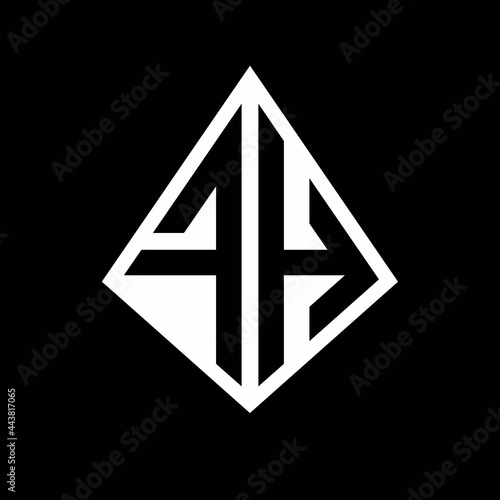 Free Download FH logo letters monogram with prisma shape design template - GFXLoad