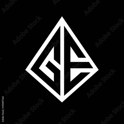 GE logo letters monogram with prisma shape design template photo