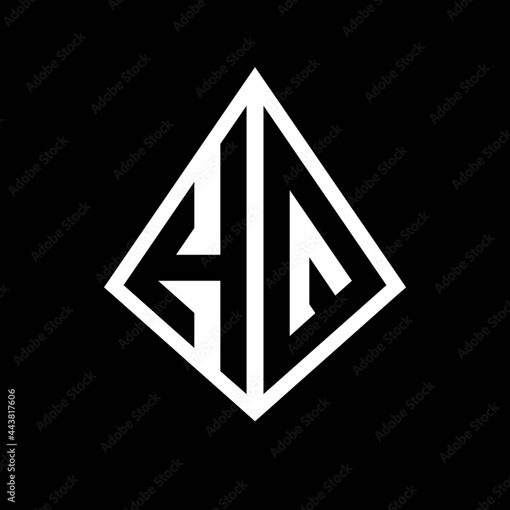HQ logo letters monogram with prisma shape design template HQ logo letters monogram with prisma shape design template