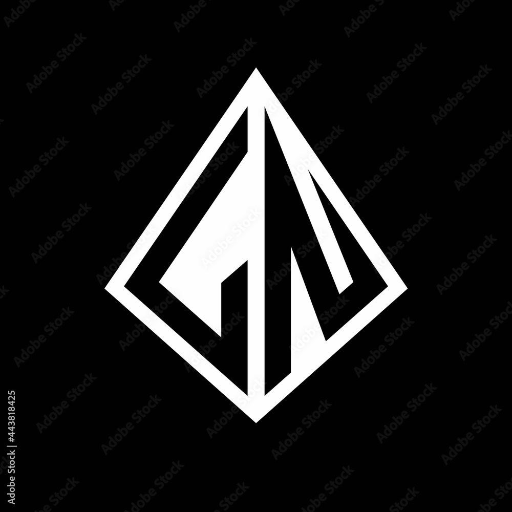 LN logo letters monogram with prisma shape design template LN logo letters monogram with prisma shape design template