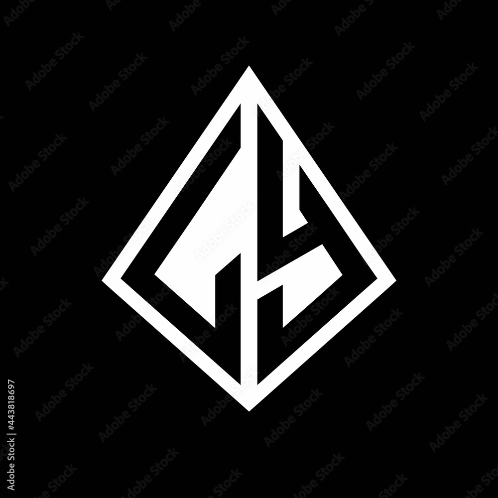LY logo letters monogram with prisma shape design template LY logo letters monogram with prisma shape design template