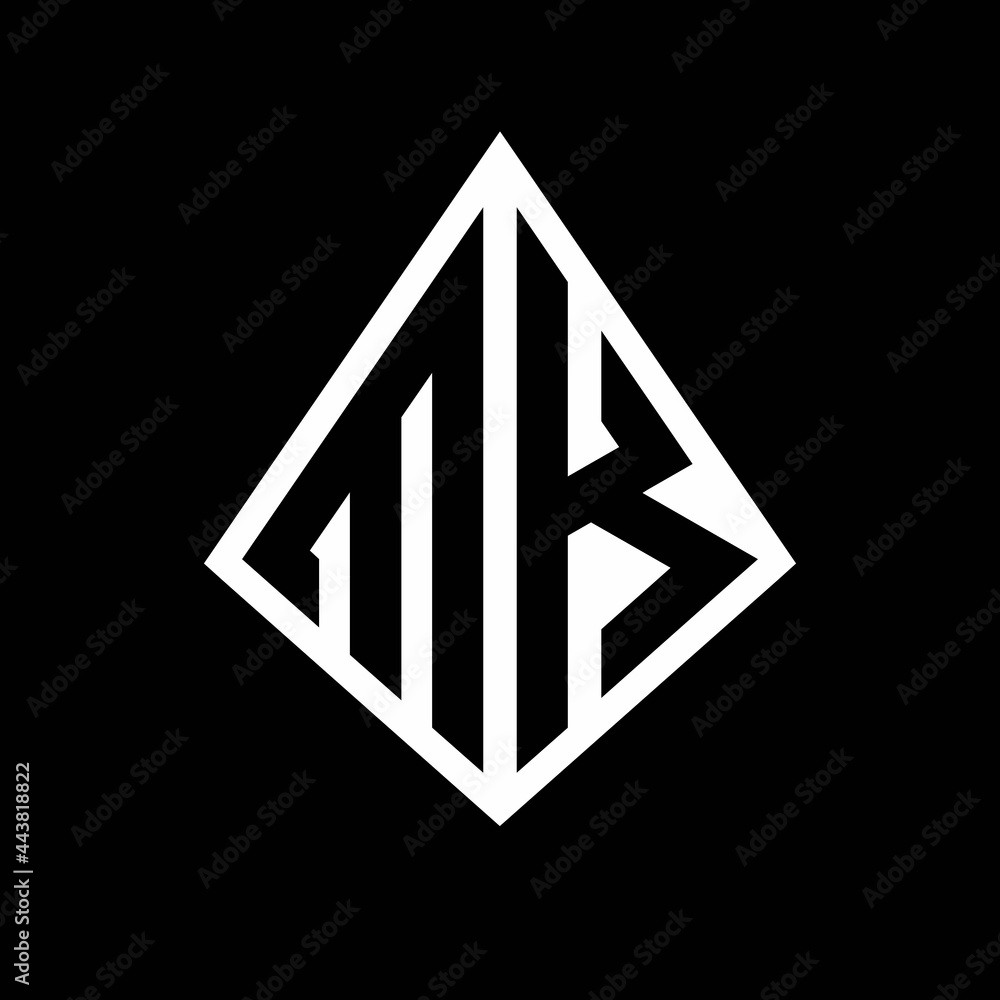 MK logo letters monogram with prisma shape design template MK logo letters monogram with prisma shape design template
