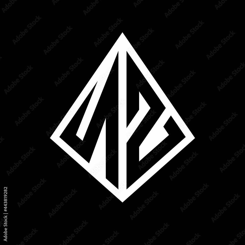 NZ logo letters monogram with prisma shape design template NZ logo letters monogram with prisma shape design template