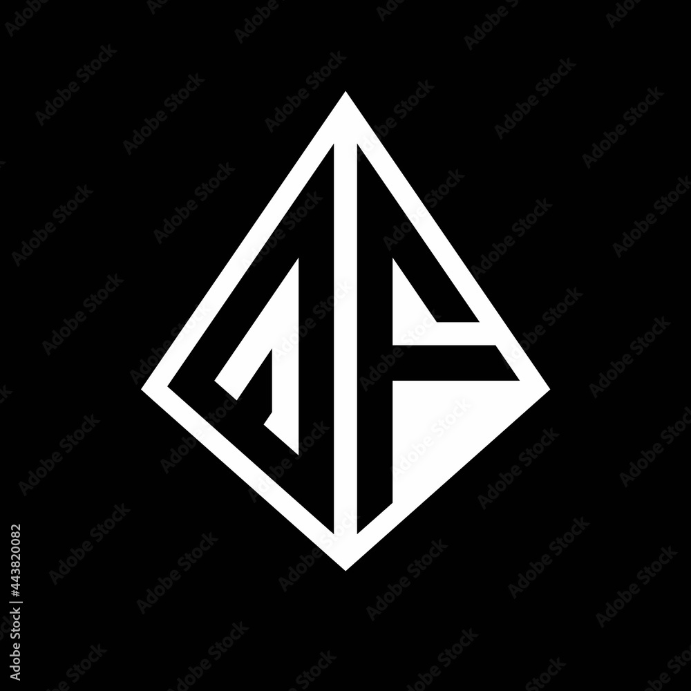 QF logo letters monogram with prisma shape design template QF logo letters monogram with prisma shape design template