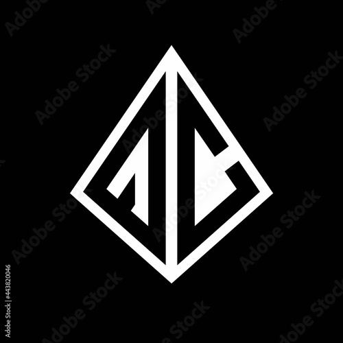 Free Download QC logo letters monogram with prisma shape design template - GFXLoad