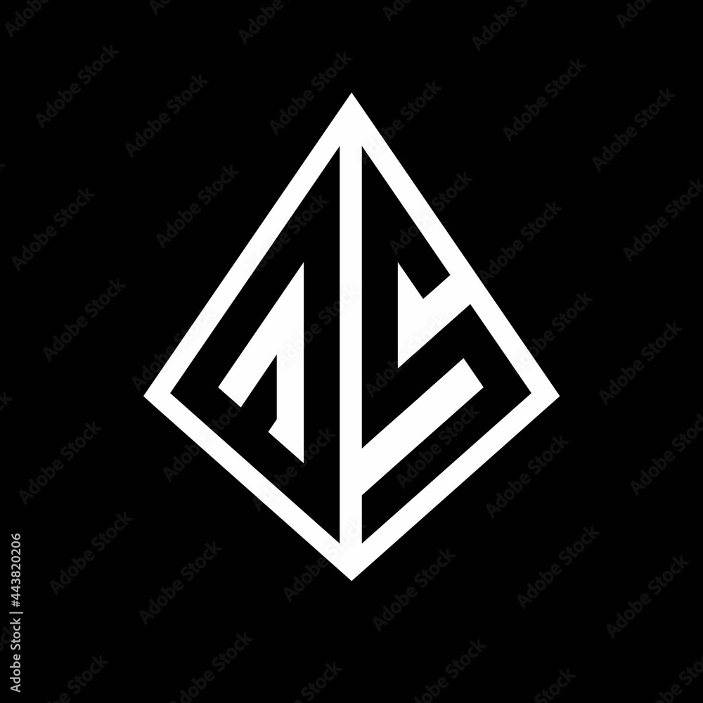 QS logo letters monogram with prisma shape design template