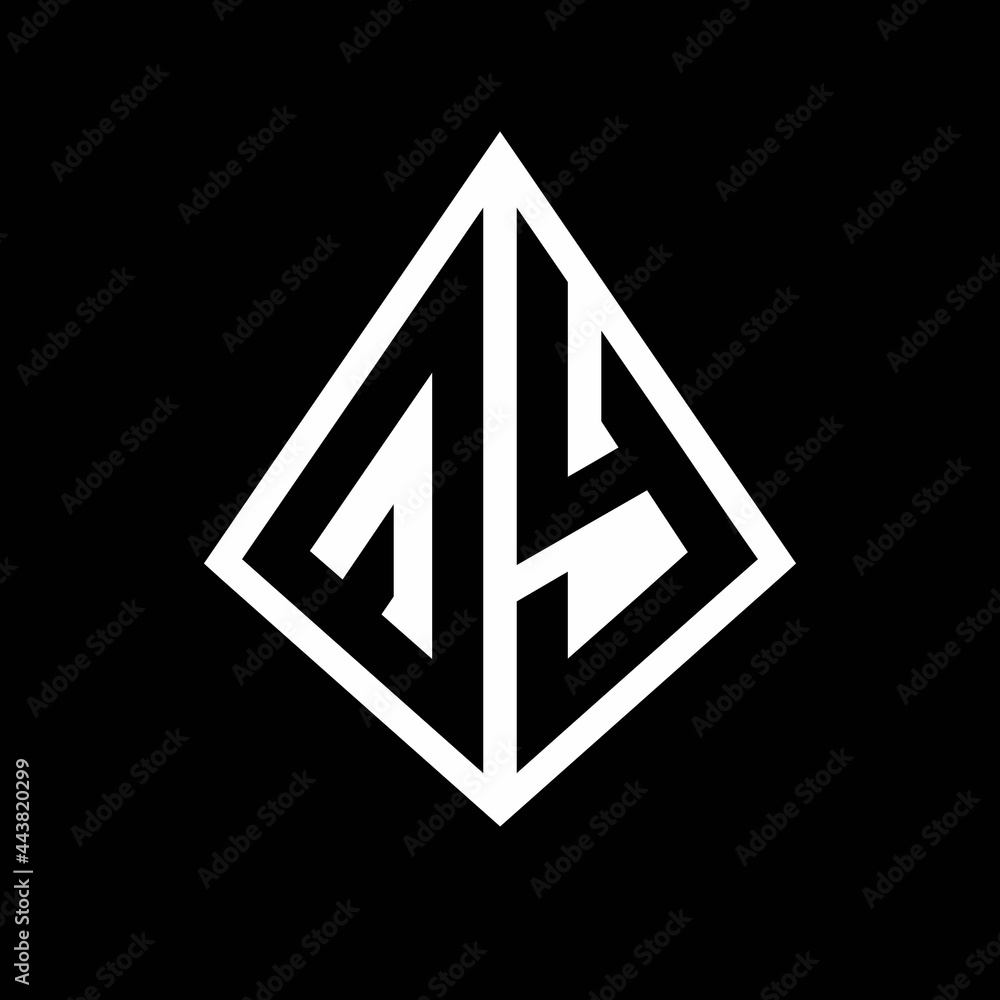 QY logo letters monogram with prisma shape design template QY logo letters monogram with prisma shape design template