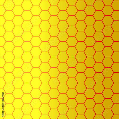 Honeycomb background. Vector orange pattern