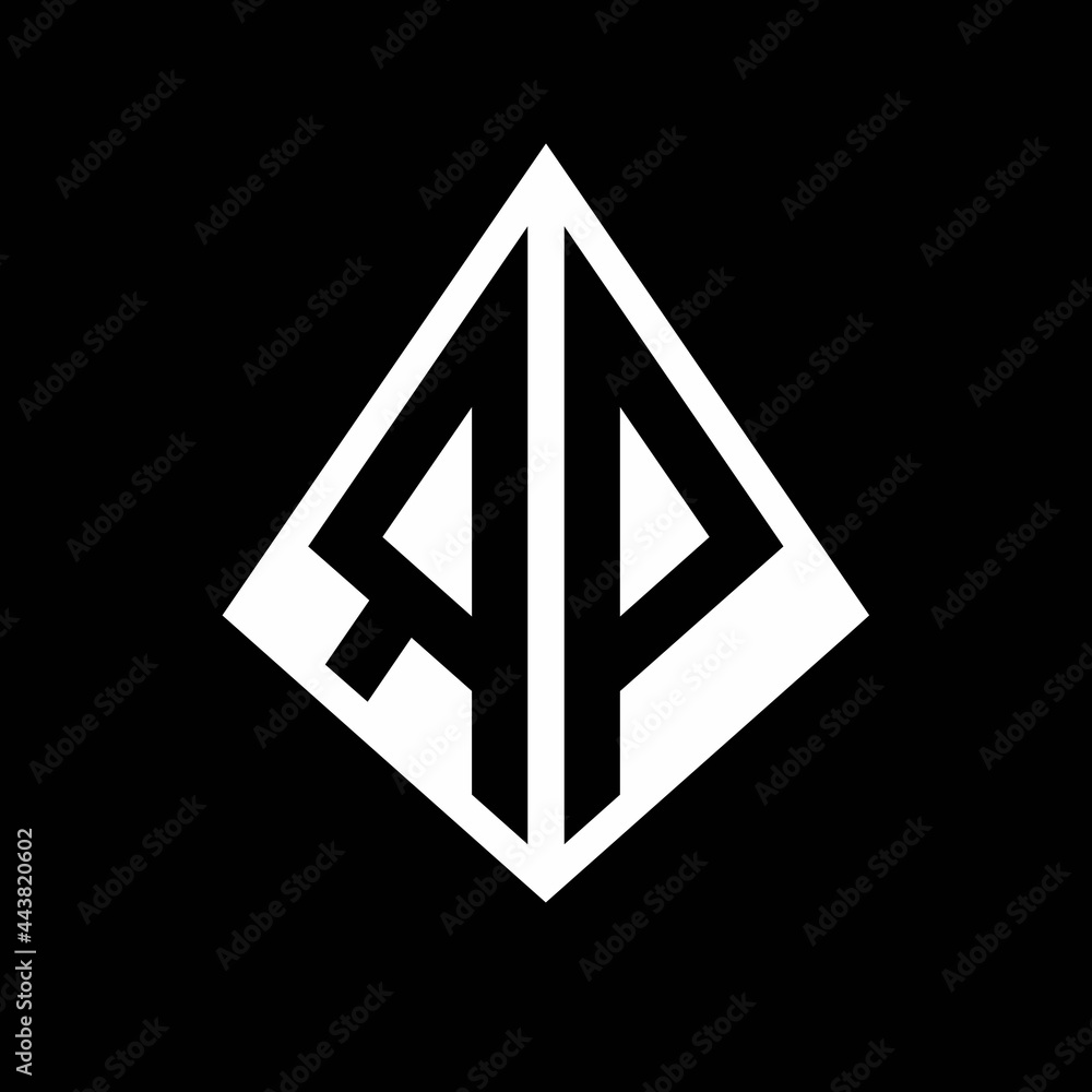 RP logo letters monogram with prisma shape design template RP logo letters monogram with prisma shape design template