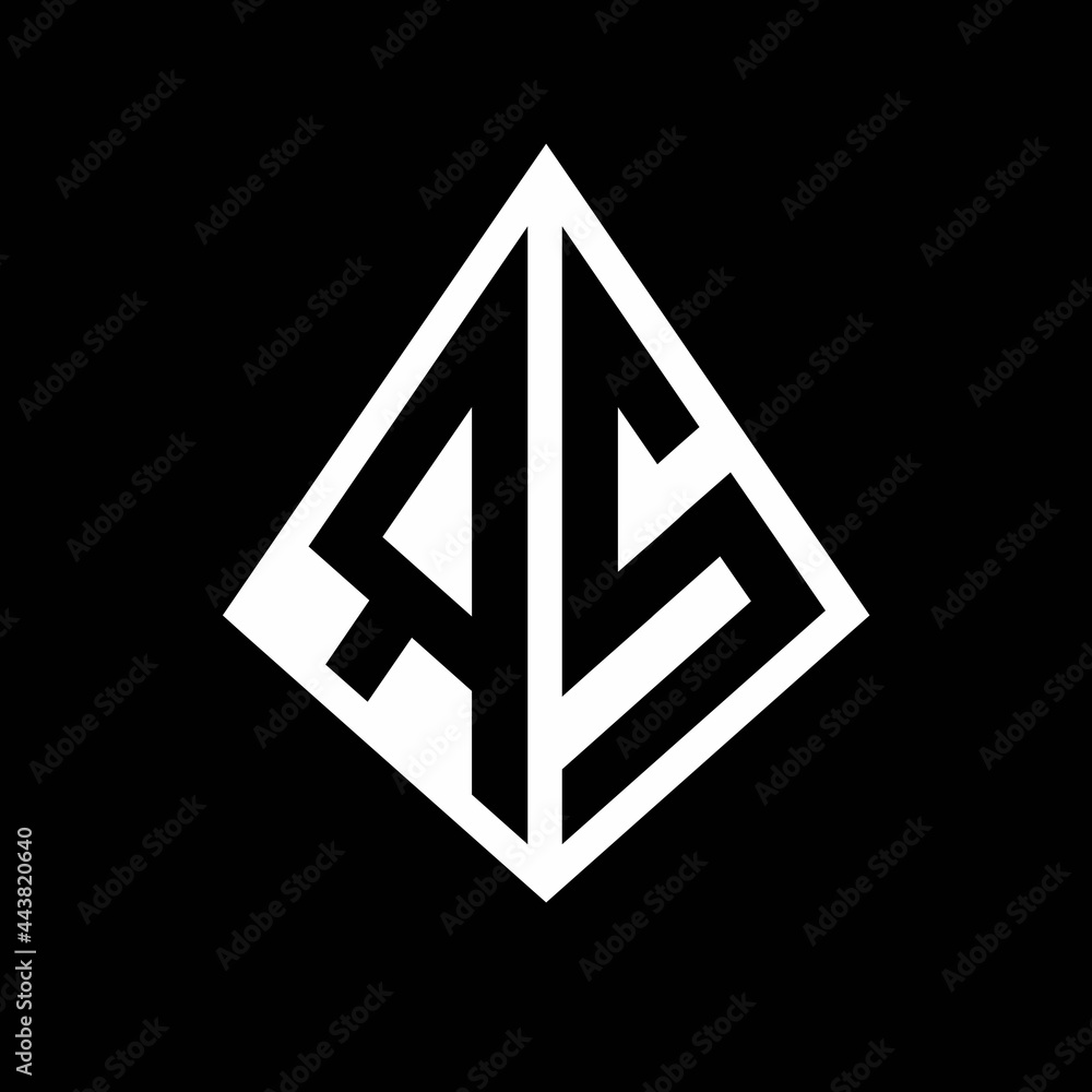 RS logo letters monogram with prisma shape design template RS logo letters monogram with prisma shape design template