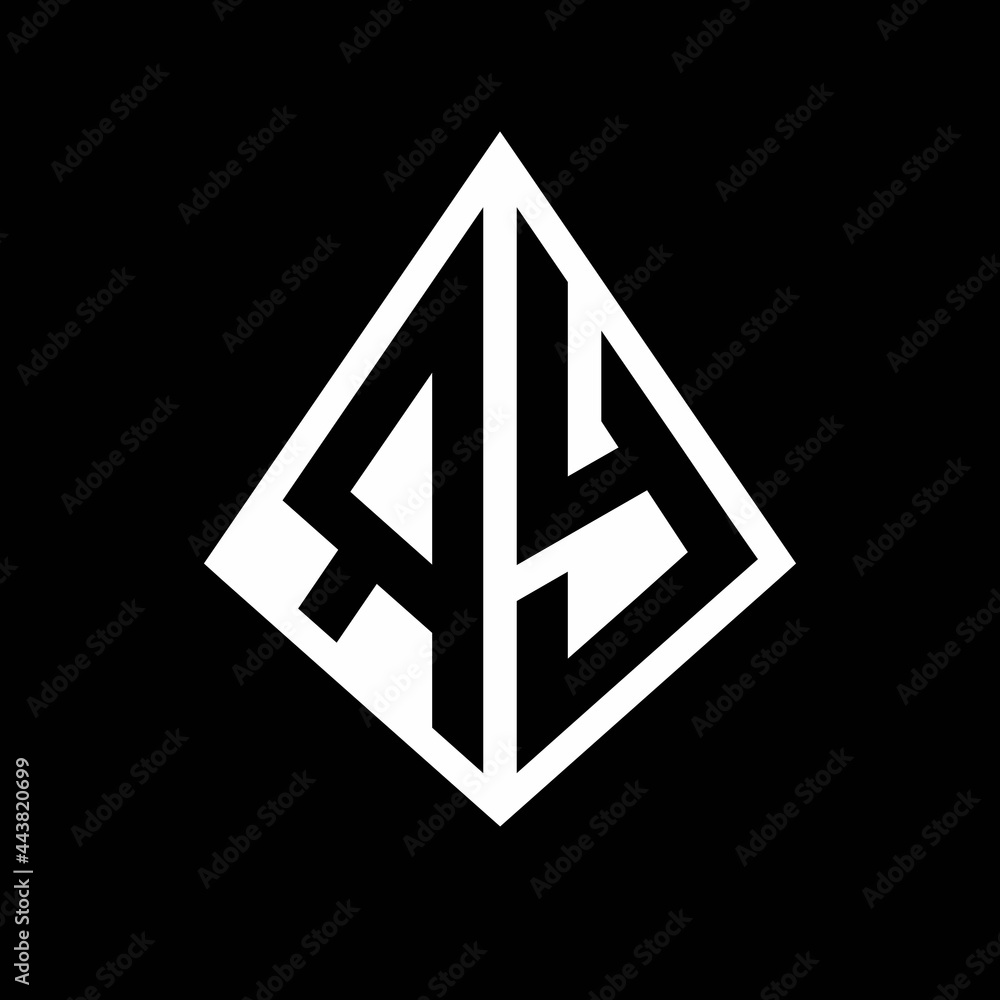 RY logo letters monogram with prisma shape design template RY logo letters monogram with prisma shape design template