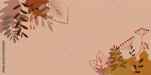 Autumn concept background. Autumn leaves decoration illustration. colorful leaves vector illustration.