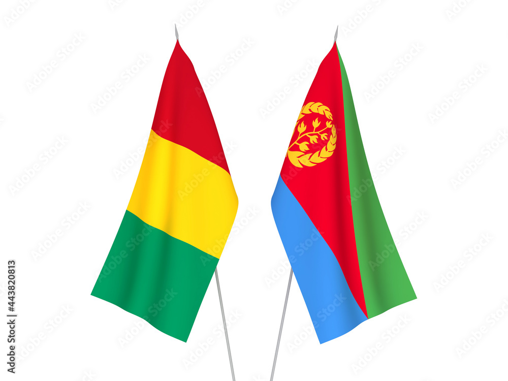 Guinea and Eritrea flags Guinea and Eritrea flags