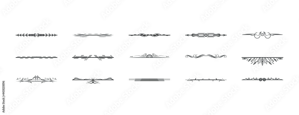 Set Black Simple Line Collection Doodle Border Elements Vector Design Style Sketch Isolated Illustration For Banner Set Black Simple Line Collection Doodle Border Elements Vector Design Style Sketch Isolated Illustration For Banner