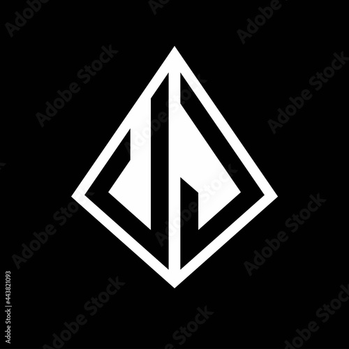 Free Download UJ logo letters monogram with prisma shape design template - GFXLoad