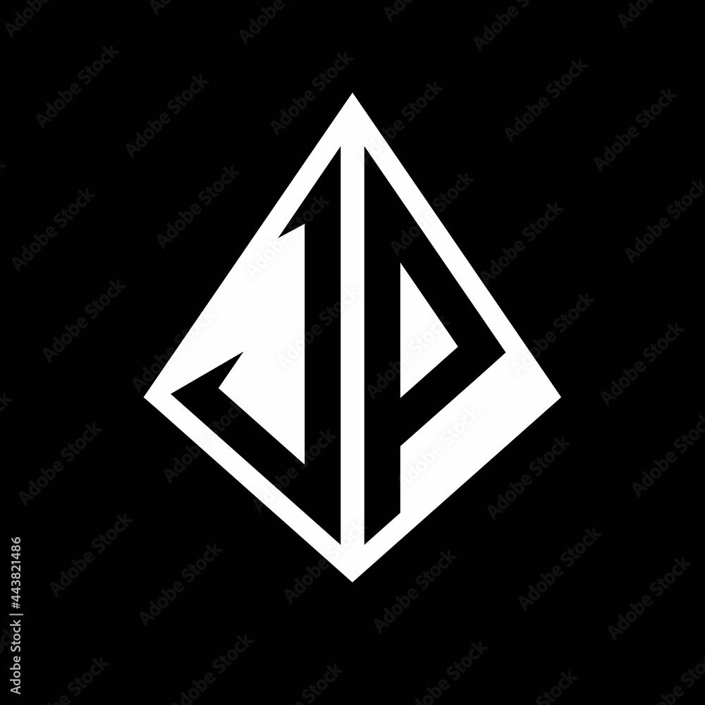 VP logo letters monogram with prisma shape design template VP logo letters monogram with prisma shape design template
